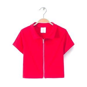 HLMFS New summer Zipper Women red T-shirt 2019